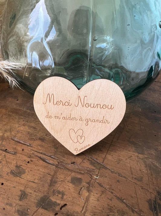Magnet coeur en bois