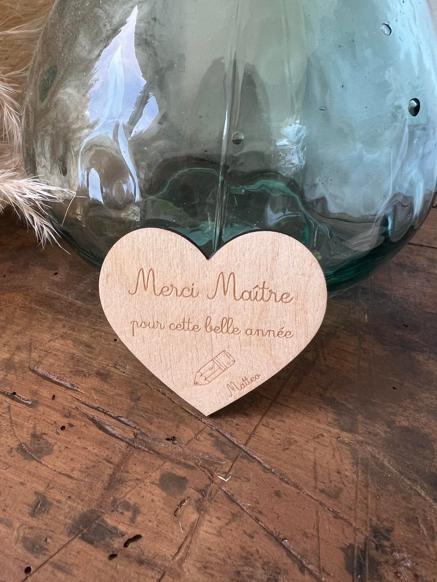 Magnet coeur en bois