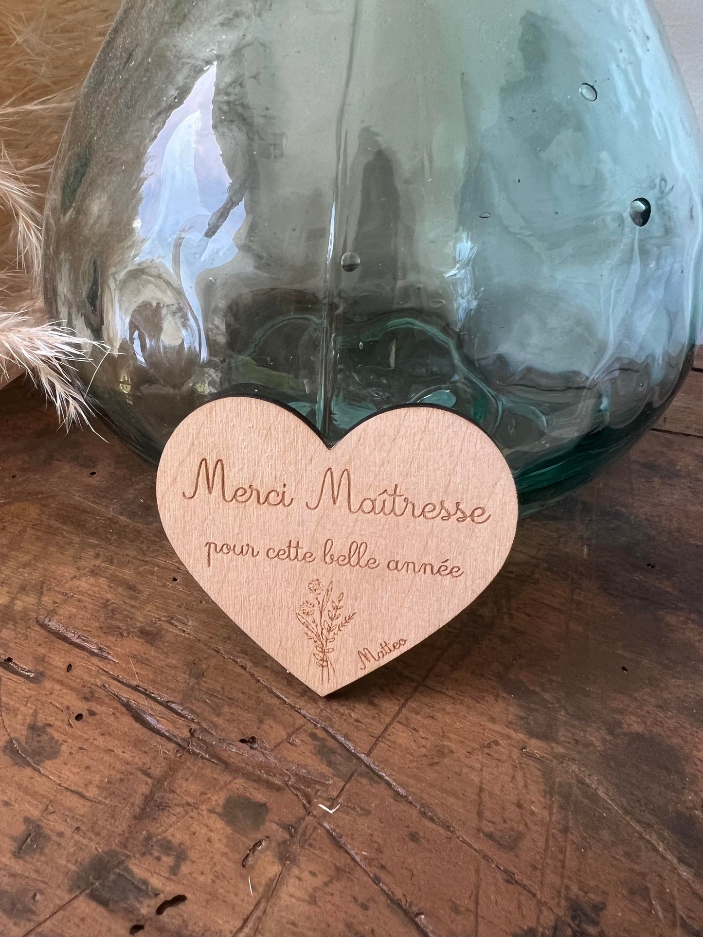 Magnet coeur en bois