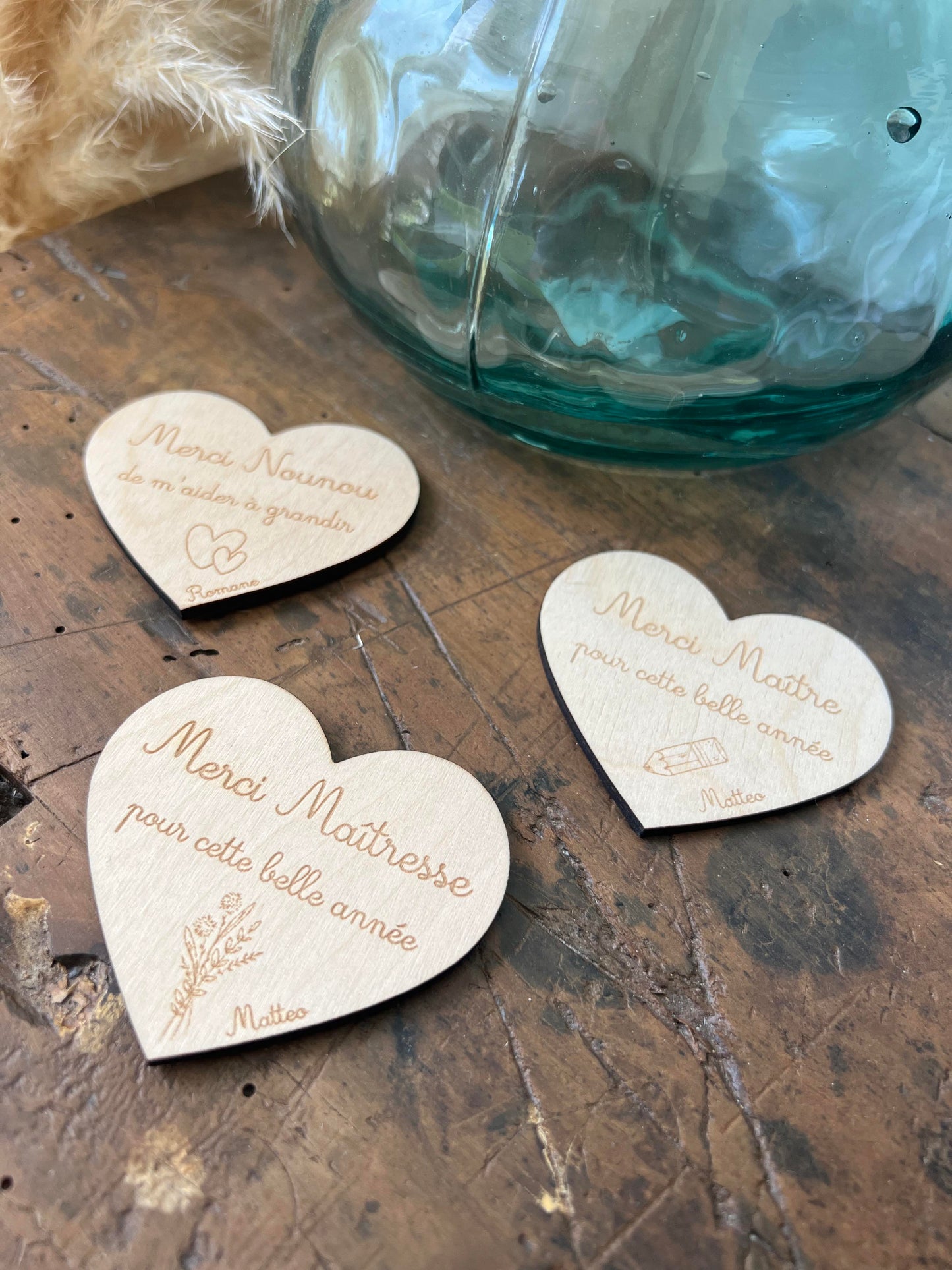 Magnet coeur en bois