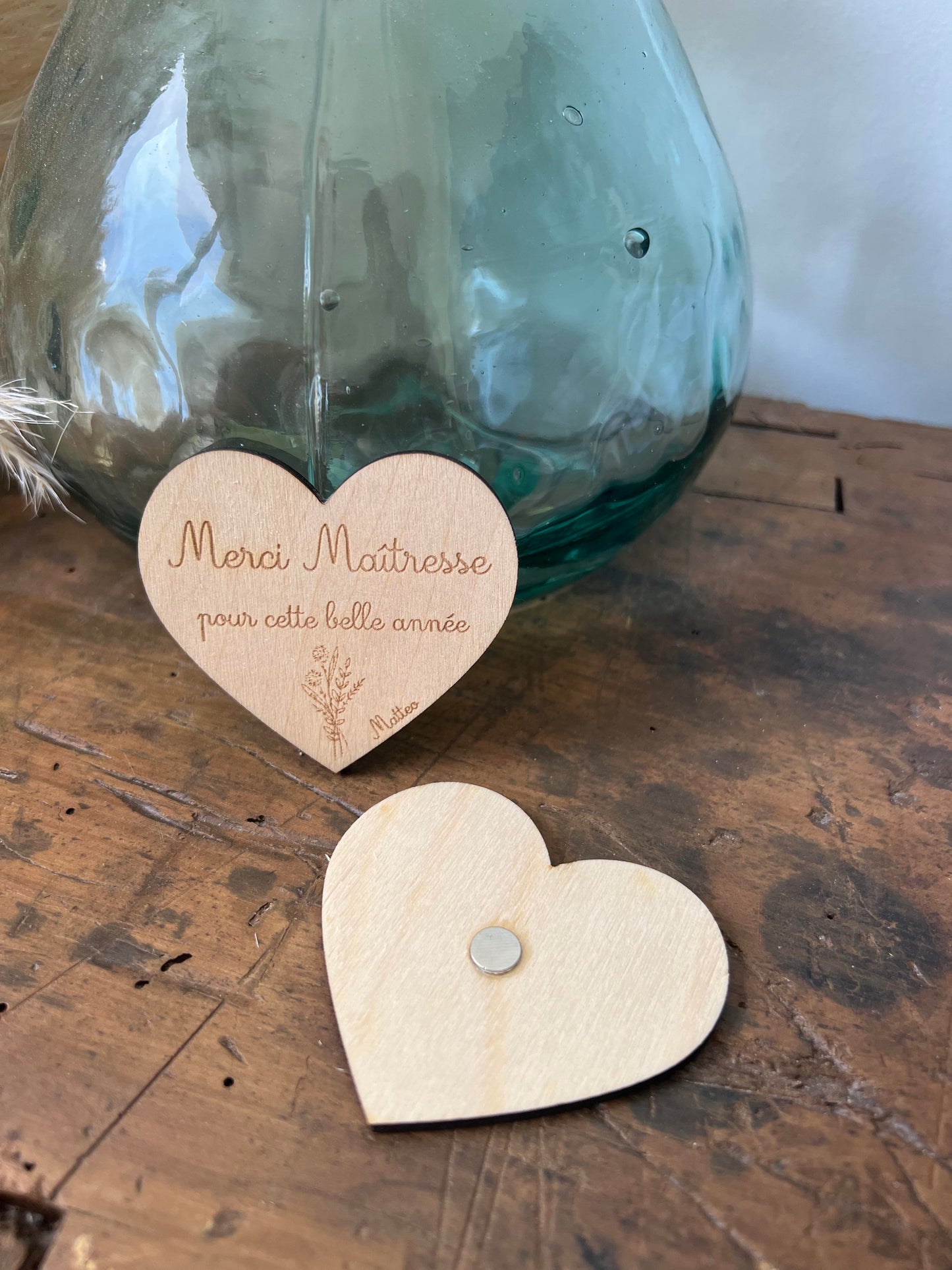 Magnet coeur en bois