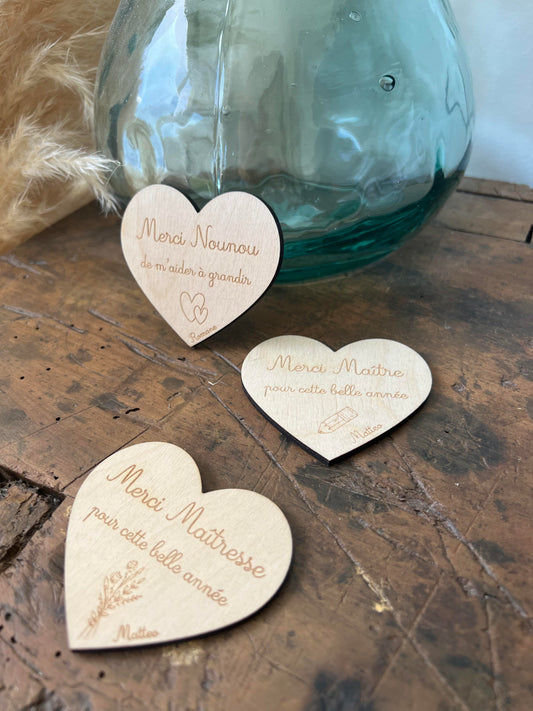 Magnet coeur en bois