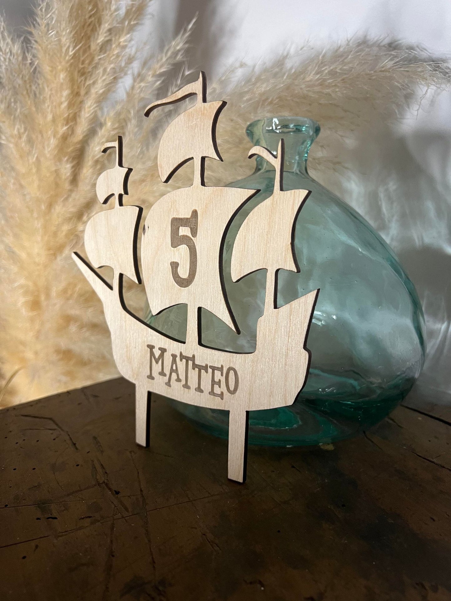 Cake topper bateau de pirate