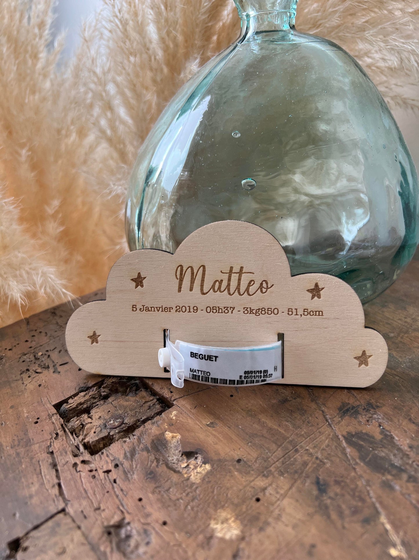 Porte bracelet de naissance Nuage